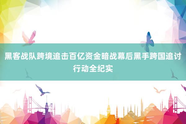 黑客战队跨境追击百亿资金暗战幕后黑手跨国追讨行动全纪实